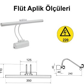 Resim Hype Store Enerji Tasarruflu Flüt LED Aplik Banyo Tablo Çalışma Masası Duvar Sanat Eseri Ayna Dekoratif ve Mode 