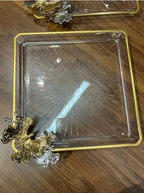 Resim Paşabahçe Pandoranın Kutusu Paşabahçe Kelebekli Kare Madlen Sunum Servis Tabağı 2 Li Şeffaf 