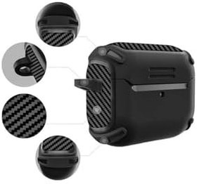 Resim Gpack Pro Kulaklık Kılıfı, Sert Armor Karbon Görünüm, A26, Koyu Yeşil 