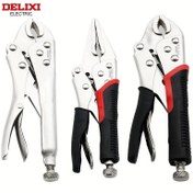 Resim DELEXI ELECTRIC 5 İnç Bükülmüş Çene Pense, 6.5 İnç İğne Burunlu, Klemeler, Döndürme ve Kaynak için Konforlu Kavrama Pense - Dayanıklı Metal Yapı, Güvenli Kilitleme Mekanizması, Profesyonel ve DIY Projeleri için İdeal, Atölye Aracı | Ergonomik Tasarım | Dayanıklı Metal Pense, Pense için Wor 
