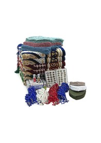 Resim Eyyübi 20 Kişilik Hac Ve Umre Hediyelik Kadife Seccade Set 