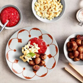 Resim Tabak, Beyaz-Turuncu Desenli, 27 cm 