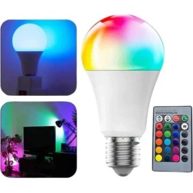 Resim Marsilyan Akıllı Rgb LED Ampul LED Uzaktan Kumandalı Renk Değiştiren Ampul 