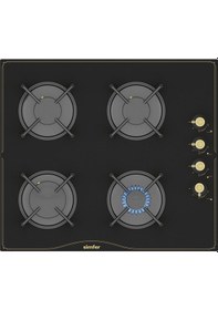 Resim Simfer 8 Fonksiyon Retro Siyah Multi Turbo 2'li Ankastre Set (7349 Fırın + 3325 Ocak) 
