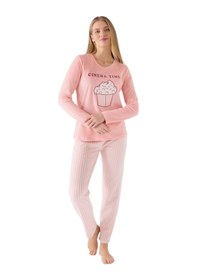 Resim Rolypoly Kadın Pembe Uzun Kol Pijama Takım Rp3479-s Açık Pembe 