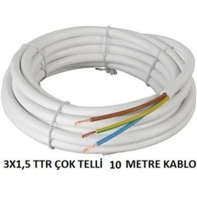 Resim 3X1,5 Ttr Topraklı Kablo 10 Metre 