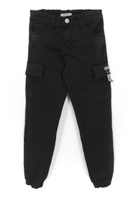 Resim Dobakids Kargo Cep Gabardin Erkek Çocuk Jogger Pantolon Siyah 001-0001957 Siyah 