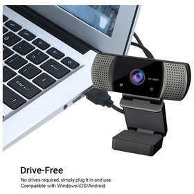 Resim Tenfowee 1080p Hd Geniş Açılı Web Kamerası - Mikrofonlu, Gizlilik Kapağı Ve Tripod Dahil, Online Toplantı Ve Canlı Yayın İçin 