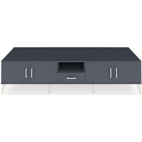 Resim Kronos Tv Ünitesi 3 Raflı Tek Çekmeceli 4 Kapaklı 220x59x51 Antrasit-antrasit Antrasıt/antrasıt - Antrasıt 