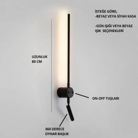 Resim Mikro Aydınlatma Samsung Ledli Dekoratif Duvar Aplik Otel Salon Yatak Odası Tekli Siyahkasa Günışığı 