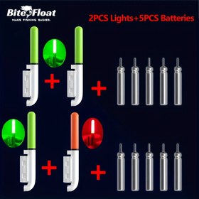 Resim Bite Float Gece Balıkçılığı Aydınlatma Seti - 2 adet LED Balıkçılık Aydınlatması, 5 adet CR425 Pil ile, Yeşil ve Kırmızı, ABS Malzeme, Pil ile Çalışır, Gece Balıkçılığı için İdeal, Gece Balıkçılığı Ekipmanı | LED Balıkçılık Aydınlatmaları | Dayanıklı Balıkçılık Ekipmanı, Balıkçılık Ekipmanı 