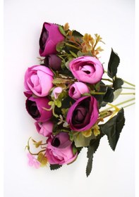 Resim Brüksel Şakayık Gül Demeti Mürdüm-mor 