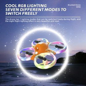 Resim Airstorr Drone GD66 Uzaktan Kumanda Oyuncak Renkli Işık ile Fırçalanmış Motor 2.4g 360 ° Dublör Rc Drone 