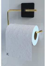 Resim Karteya Yapışkanlı Gold Tuvalet Kağıdı Tutacağı/tuvalet Wc Kağıtlık Gold 