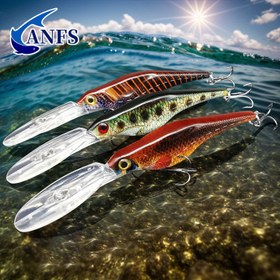 Resim ANFS 1 adet/3 adet Bionik Minnow Balıkçılık Yemi - Süper Gerçekçi Batan Yapay Yem, Tatlı ve Tuzlu Suda Yüksek Performanslı Eylemle 