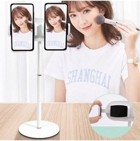 Resim Ally Masa Üstü 2 Telefon Tutucu Stand Youtuber,Canlı Yayın Selfi-Beyaz 