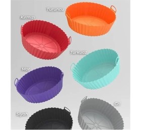 Resim AyrStore Güncelçarşı Airfryer Silikon Pişirme Kabı 20X5 cm Bpa Içermez Airfryer Pişirme Kağıdı, Yapışmaz 