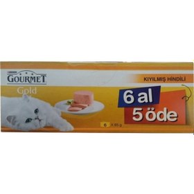 Resim Purina Gourmet Gold Kıyılmış Hindili Konserve Yetişkin Kedi Konservesi 6 AL 5 Öde 6 x 85 G 