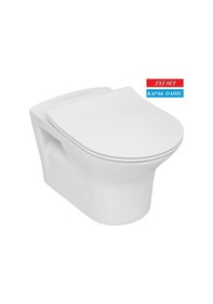 Resim Serel Nita Yuvarlak Kanalsız Asma Klozet Nt36 + Blaze Slim Yavaş Kapanan Kapak 2'li Set Beyaz 