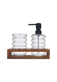 Resim Mien Men1327 Cam Sıvı Sabunluk Seti Çok Renkli 