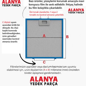 Resim termikel 27 5 33 5 Alveus Davlumbaz Aspiratör Filtresi 335 x 275 mm Metal Yağ Filtresi 27.5x33.5 