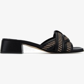 Resim Valmenti Kadın Deri & Tekstil Siyah Deri Topuklu Terlik 1141 932 Bn Trlk Y26 Black Leather 