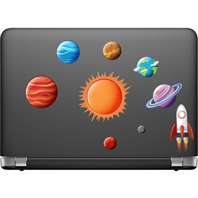 Resim Laptop Sticker Güneş Sistemi Ve Uzay Mekiği Temalı 
