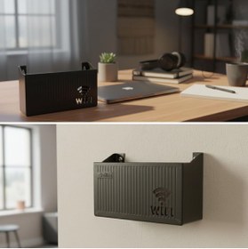 Resim Nemere Duvar Tipi Wi-Fi Modem Saklama Kutusu(Siyah) - Kablo Düzenleyici Router Raf Organizer (4887) NemereH 