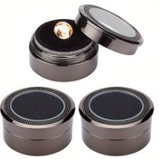 Resim 3 Adet FINGERINSPIRE Alaşımlı Takı Hediye Kutuları Kadife Yastık ve Şeffaf Pencere Sütunu ile - Elektroforez Siyah, 3.25x1.6 cm, İç Boyutu 2.45 cm Küpe, Yüzükler, Kolyeler için - Takı Saklama & Hediyelik, Metalik Görünüm, Yüksek Kaliteli Kaplama 