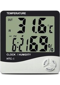 Resim Büro Ev Ofis Hediyesi İçin Dijital Isı Nem Ölçer Termometre Higrometre Saat 