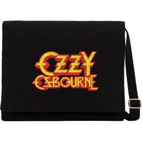 Resim Ozzy Osbourne Siyah Kanvas Postacı Çantası - Siyah 