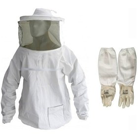 Resim Sedef Beekeeping Arıcı Mont Maske + Arıcı Uzun Eldiven Kıyafet Set L 