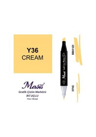 Resim Çift Uçlu Marker Grafik Çizim Kalemi 36 Krem 