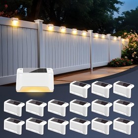 Resim 10 Adet Güneş Enerjili Dış Mekan Bahçe Işıkları, Ev Bahçe Dekorasyon Merdiven Güverte Işıkları, Koridor Duvar Işıkları, Ray Dekoratif Işıklar, Festival Dekorasyon Atmosfer Işıkları 