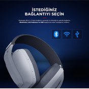 Resim Rampage BLITZ Beyaz\u002FGri Wireless 2.4G+ Bluetooth Mikrofonlu Oyuncu Kulaklığı 