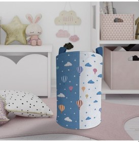 Resim Mekta Home Bebek Ve Çocuk Odası Yollu Ve Seksek Desenli Oyuncak Sepeti Renkli Çok Renkli 