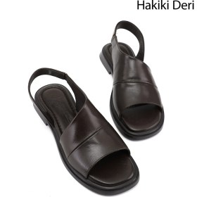 Resim Gönderi(r) Kadın Kahverengi Hakiki Deri Sandalet 