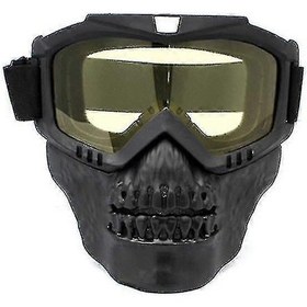 Resim Kafatası Gözlük Maskesi Sürüş Maskesi Güvenlik Yol Sürüşü Uv Motosiklet Gözlükleri Koruyucu Maskegri Lens 