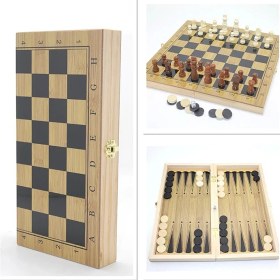 Resim Ahşap Satranç ve Tavla Seti ALK4234 - Lisinya 