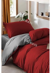 Resim Always Çarşafı Lastikli Çift Taraflı Tek Kişilik Nevresim Takımı Tekbordo 