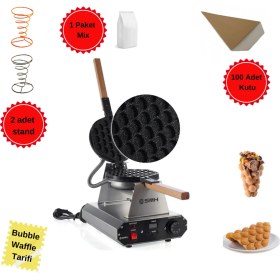 Resim SMH Bubble Waffle Makine Seti Granit 