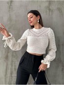 Resim Angel Mia Kolları Bağlamalı Triko Bluz Ekru 