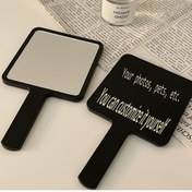 Resim Özelleştirilebilir Fotoğraflı Elde Taşınabilir Makyaj Aynası - Cilalı Yüzeyli Çiçek Desenli Cam Vanity Ayna, Pil Gerektirmez, Kadınlar için Kişiselleştirilmiş Doğum Günü ve Sevgililer Günü Hediyesi, Şık Tasarım, Özel İşçilik 