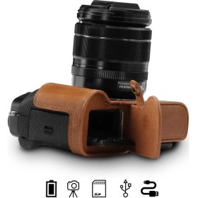 Resim Megagear Mg1553 Fujifilm X-T3 Hakiki Deri Kamera Kılıfı 