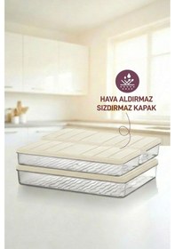 Resim Selka Home 3'lü Set ( 1 Adet 2,25 2 Adet 1 Lt. ) Nora Organizer Buzdolabı Buzluk Düzenleyici Saklama Kabı 