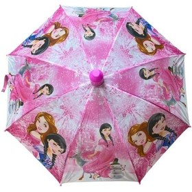 Resim Skybelt 66 Cm Kılıflı Bardaklı Çocuk Şemsiyesi Sky-201-pembe Örgülü Prenses Çok Renkli 