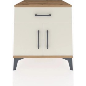 Resim Kronos Komodin Tek Raflı Tek Çekmeceli 2 Kapaklı 60X59X64 Çam-Aytaşı 