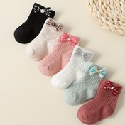 Resim 6'lı Paket Kızlar İçin Nefes Alabilen Prensesli Fiyonk Deseni Ayak Bileği Çorap, Tüm Mevsimler işe Uygun Günlük Şık Dekor örgü Yumuşacık Rahat Kalıp Genç çağdaş ürüne Hediye 