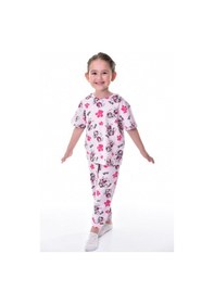 Resim %100 Pamuk Interlok Kumaş Paw Patrol Kısa Kollu Kız Çocuk Pijama Takımı 3,4,5,6,7,8,9,10,11,12 Yaş Pembe 