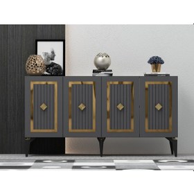 Resim 150 CM NORA KONSOL ANTRASİT-ALTIN 